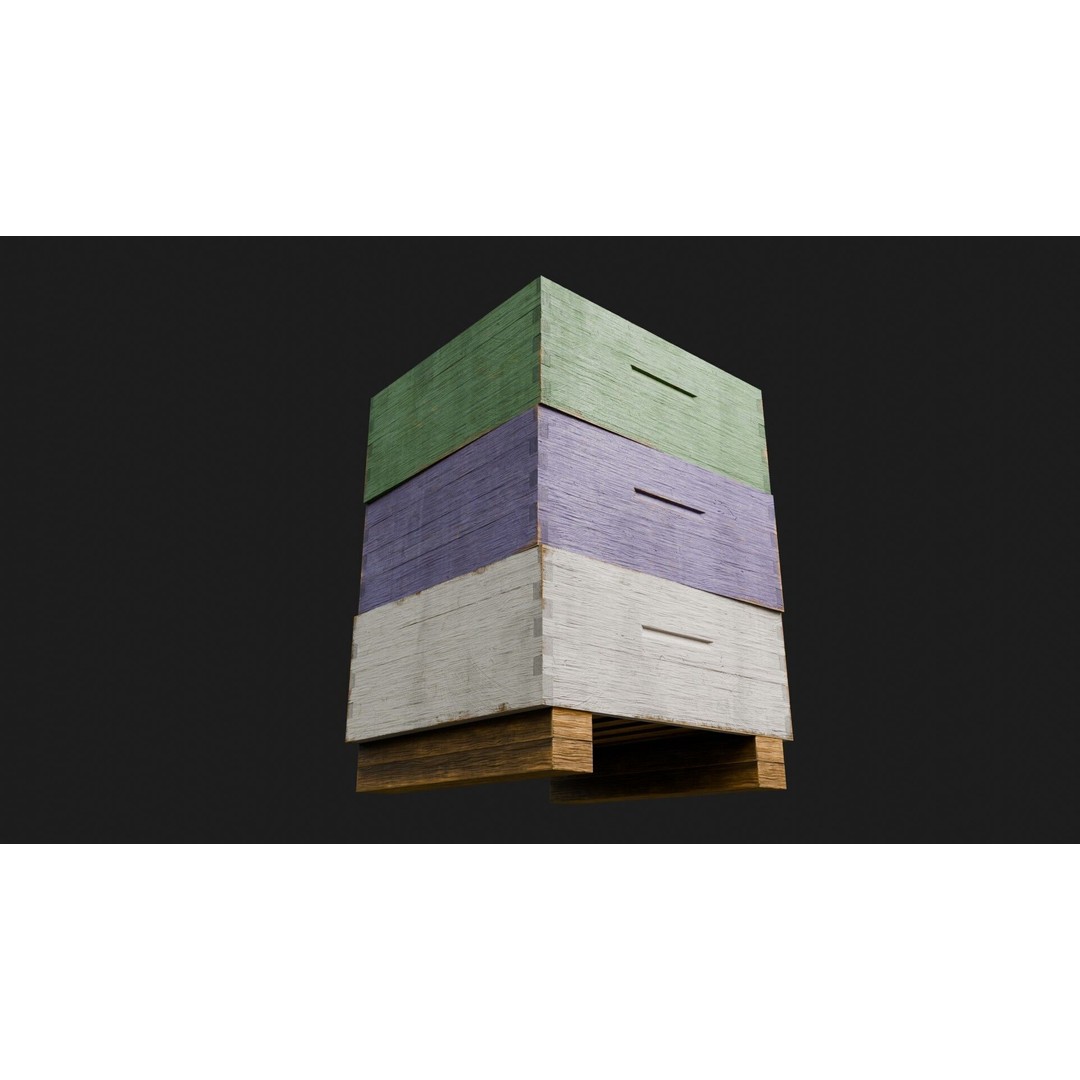 Stacked Beehive 3D Model – Realistic PBR Asset with 4K Textures - View 11