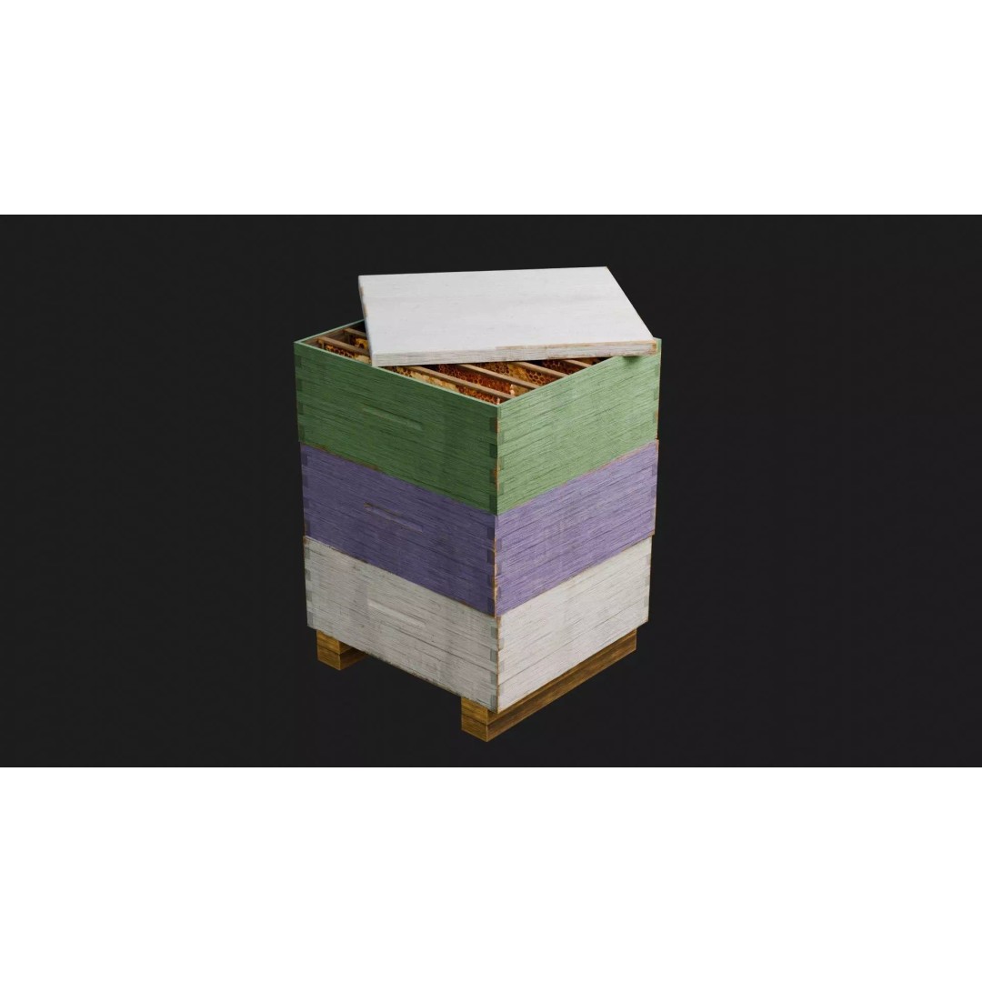 Stacked Beehive 3D Model – Realistic PBR Asset with 4K Textures - View 2
