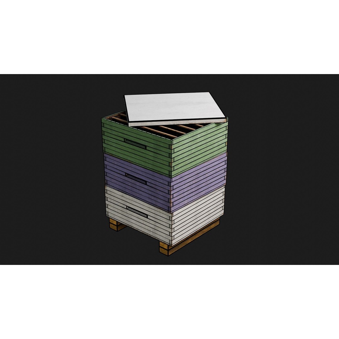 Stacked Beehive 3D Model – Realistic PBR Asset with 4K Textures - View 4