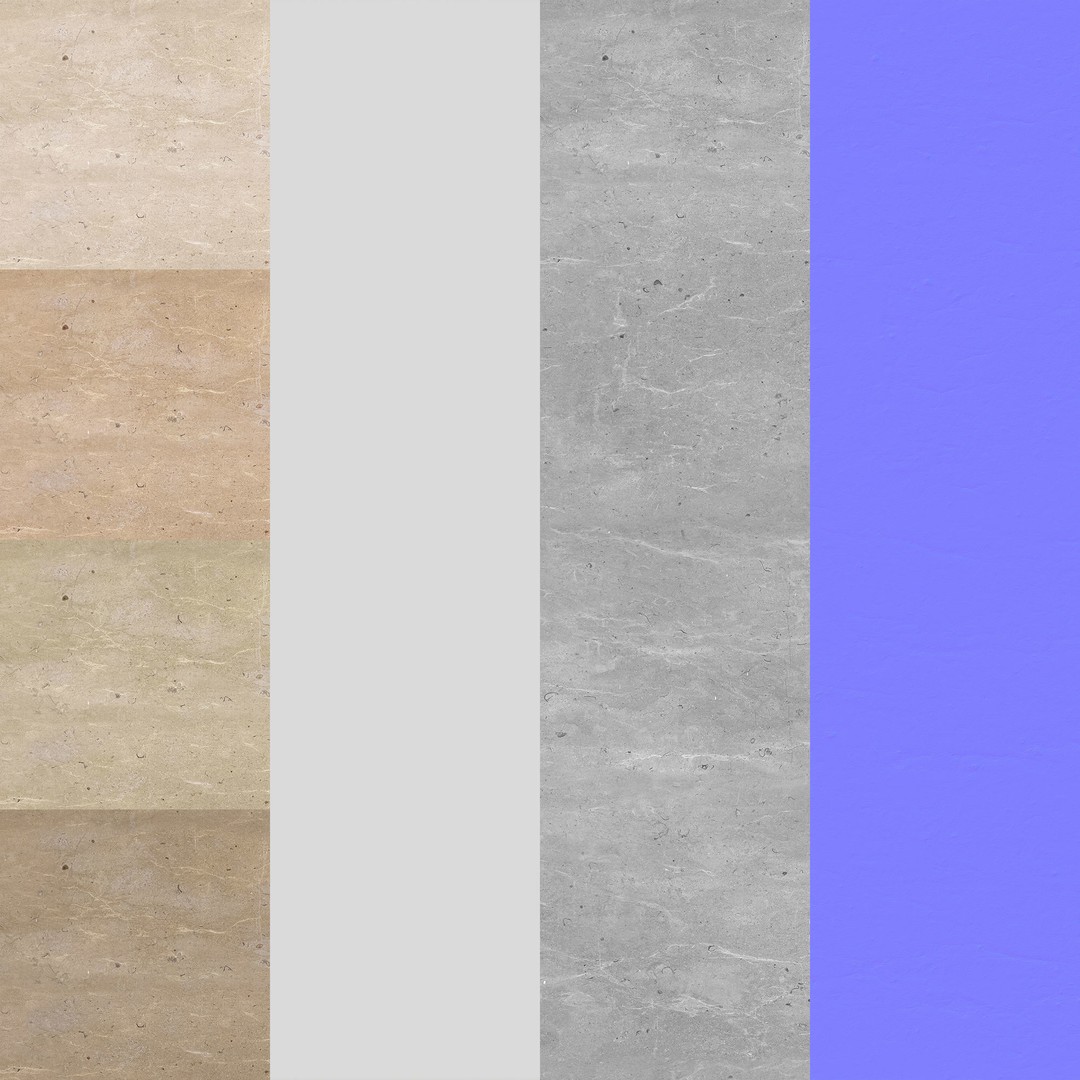 Brushed Limestone 3D Model – High Quality PBR Texture, FBX, OBJ