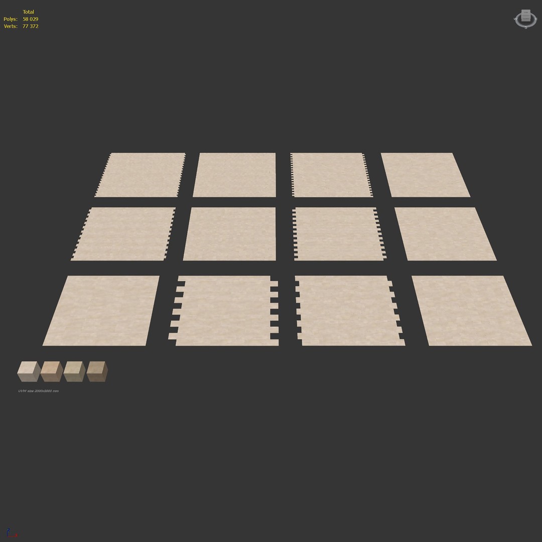 Brushed Limestone 3D Model – High Quality PBR Texture, FBX, OBJ - View 10