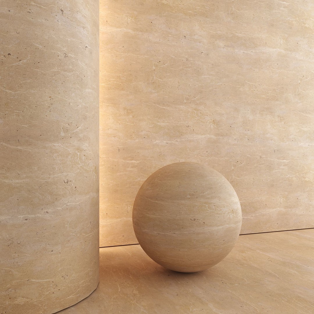 Brushed Limestone 3D Model – High Quality PBR Texture, FBX, OBJ - View 5