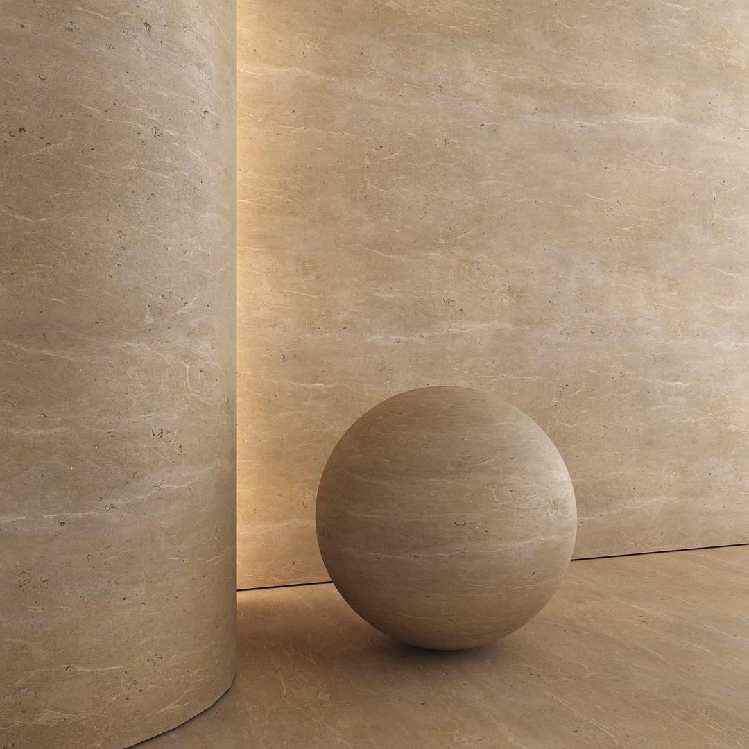 Brushed Limestone 3D Model – High Quality PBR Texture, FBX, OBJ - View 7