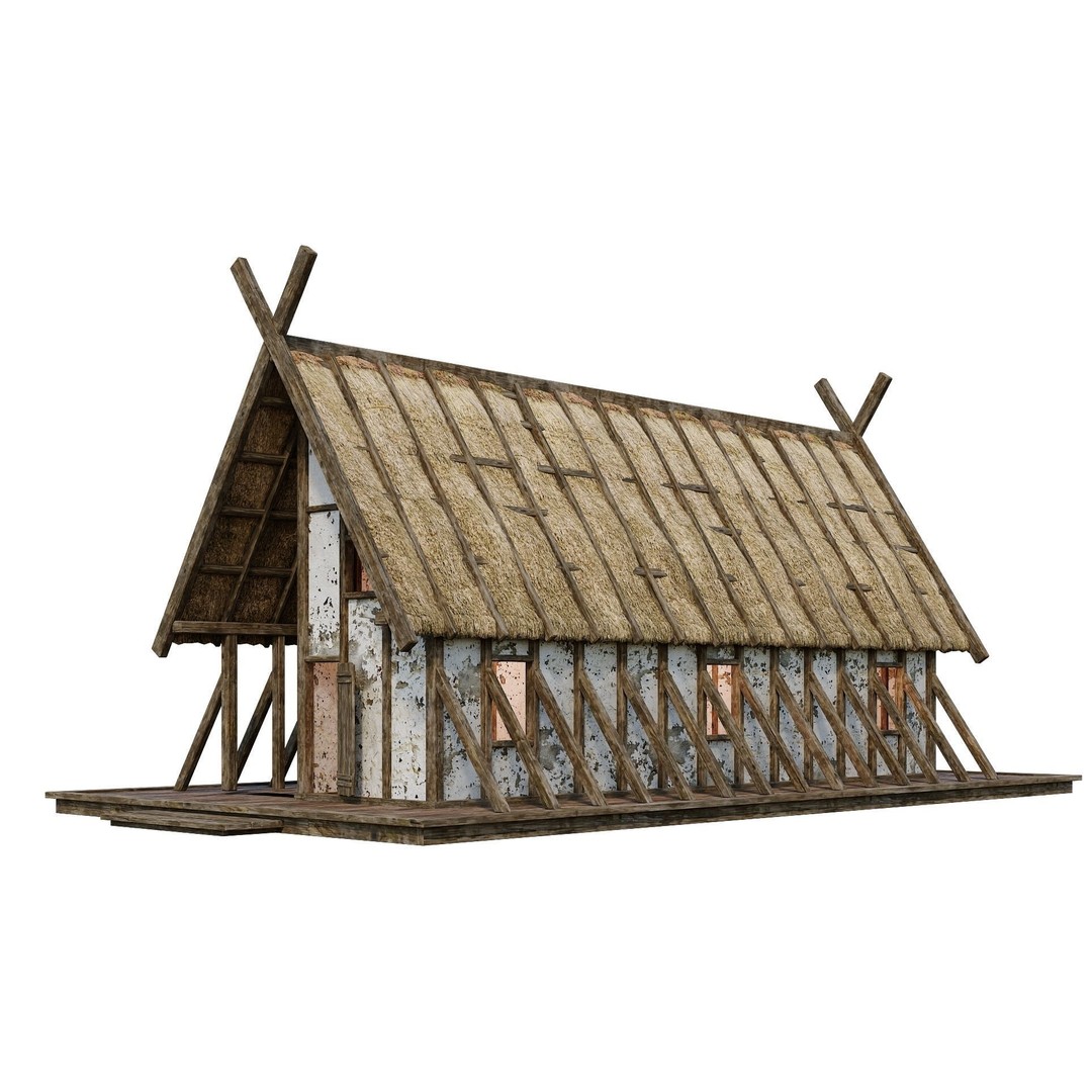 Old Medieval Building 3D Model – Low Poly Game Asset, FBX & OBJ - View 10
