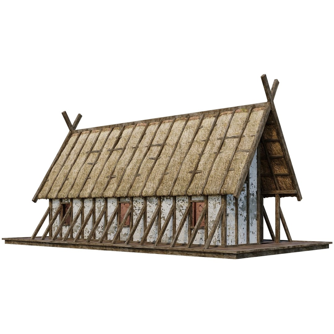 Old Medieval Building 3D Model – Low Poly Game Asset, FBX & OBJ - View 11