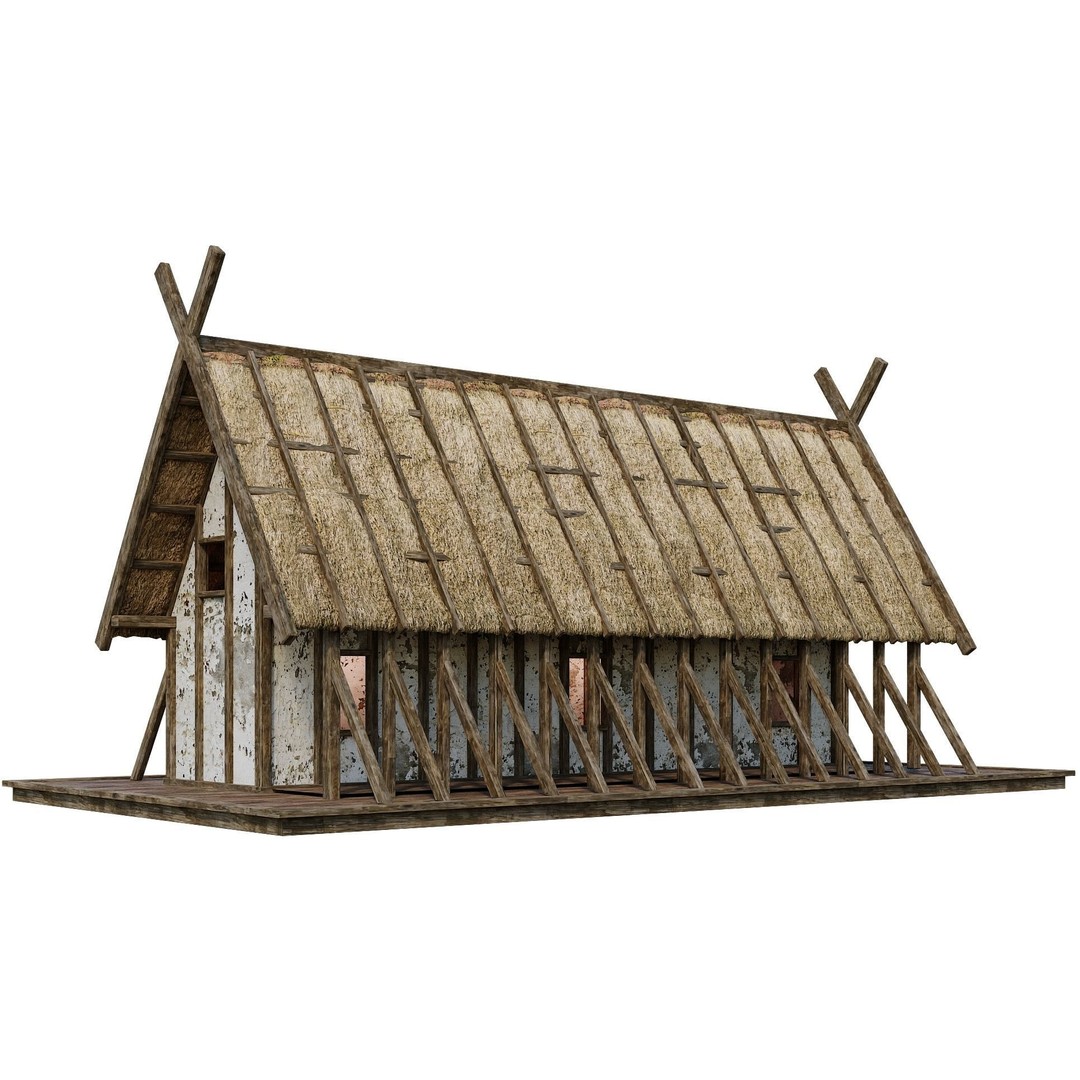Old Medieval Building 3D Model – Low Poly Game Asset, FBX & OBJ - View 12