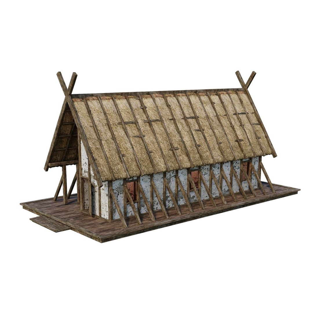 Old Medieval Building 3D Model – Low Poly Game Asset, FBX & OBJ - View 13