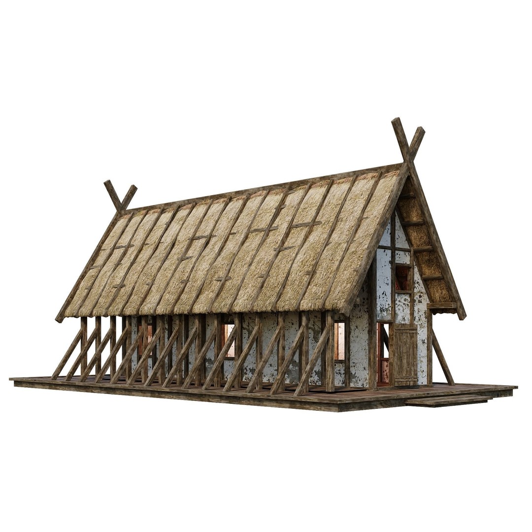Old Medieval Building 3D Model – Low Poly Game Asset, FBX & OBJ - View 3