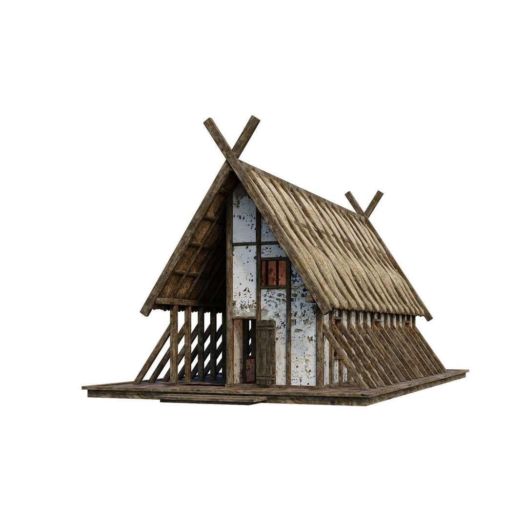 Old Medieval Building 3D Model – Low Poly Game Asset, FBX & OBJ - View 4