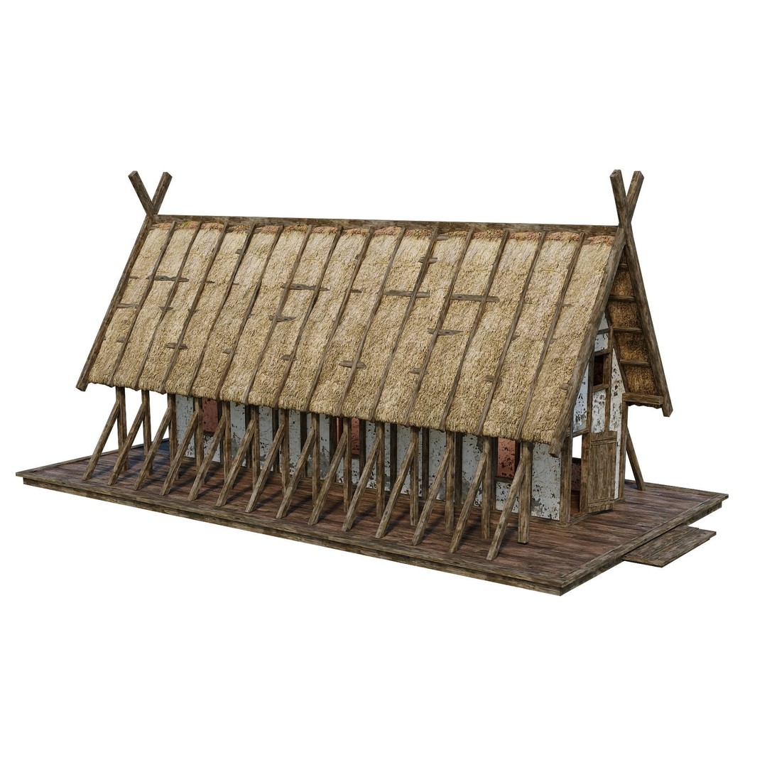 Old Medieval Building 3D Model – Low Poly Game Asset, FBX & OBJ - View 5