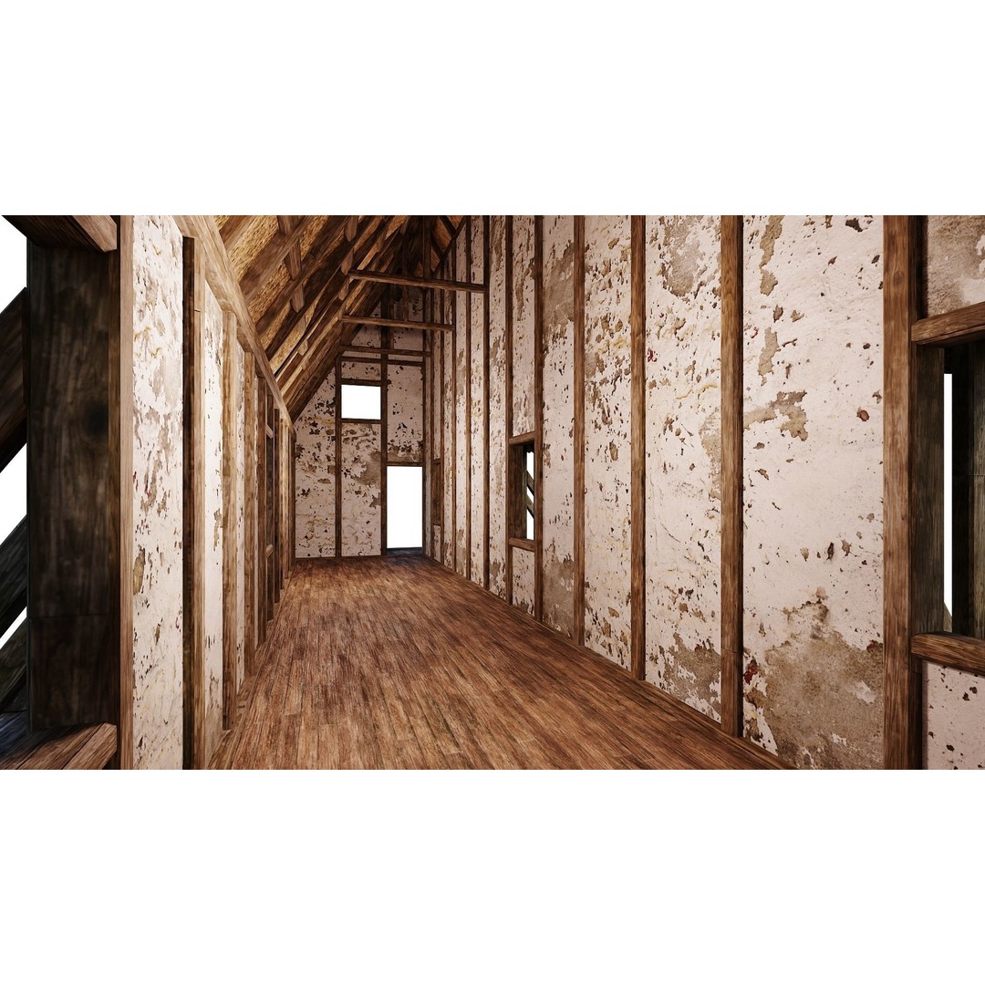 Old Medieval Building 3D Model – Low Poly Game Asset, FBX & OBJ - View 6