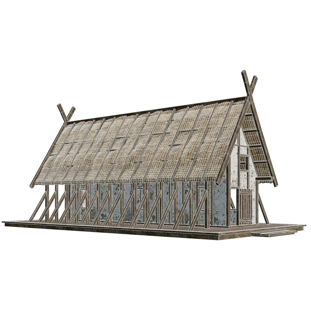 Old Medieval Building 3D Model – Low Poly Game Asset, FBX & OBJ - View 7