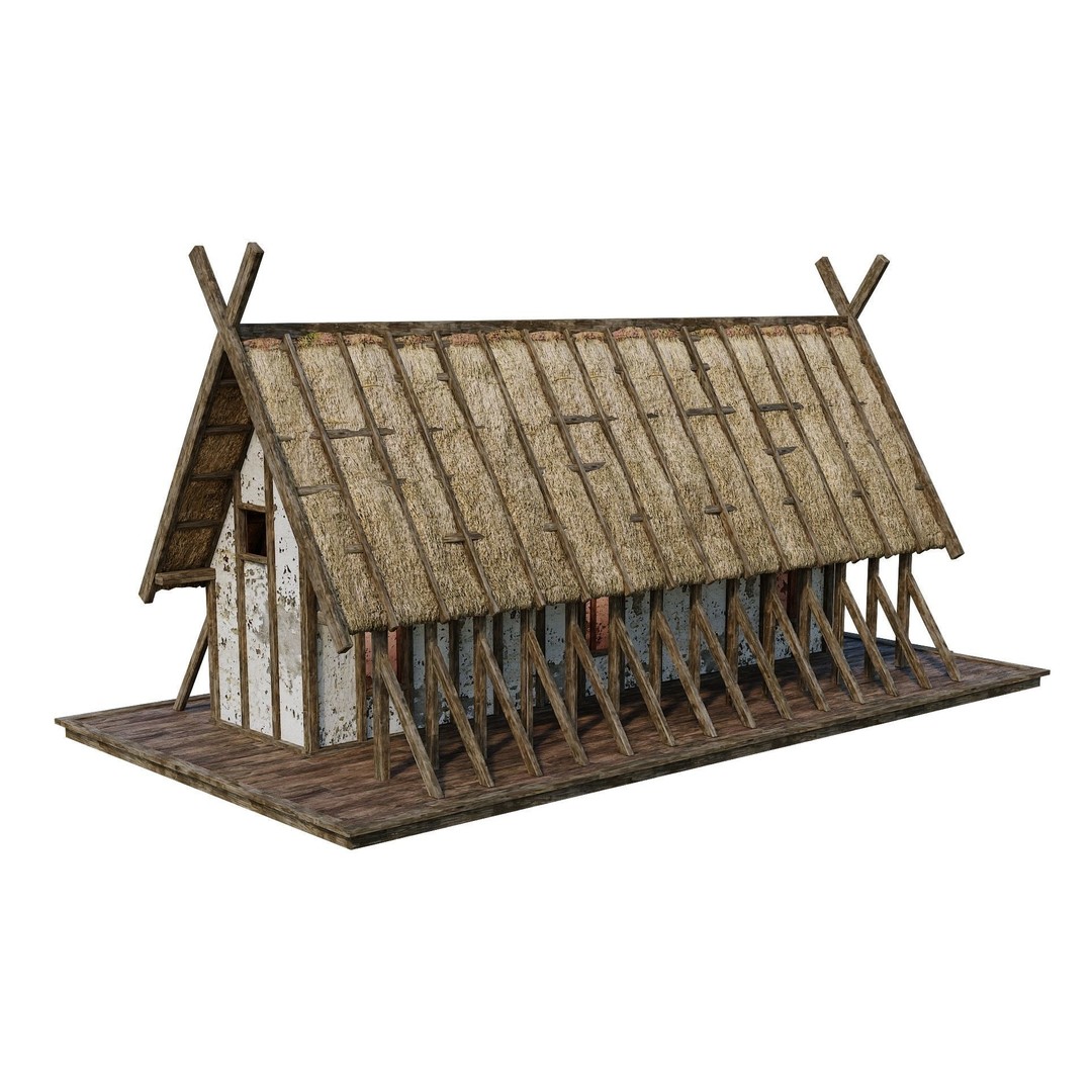 Old Medieval Building 3D Model – Low Poly Game Asset, FBX & OBJ - View 9