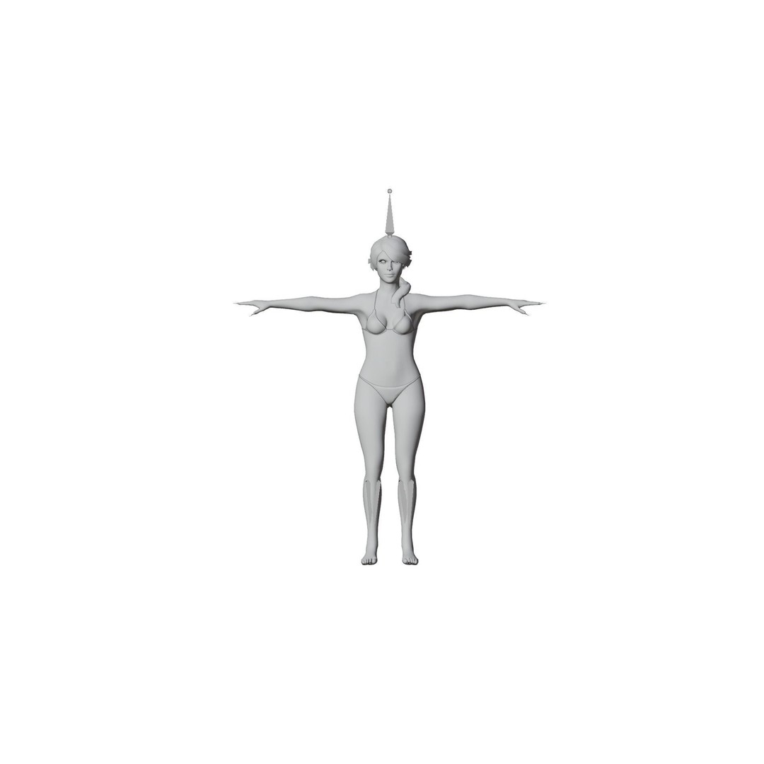 Sunny Siren 3D Model – Low Poly Beach Character, FBX, Rigged - View 8