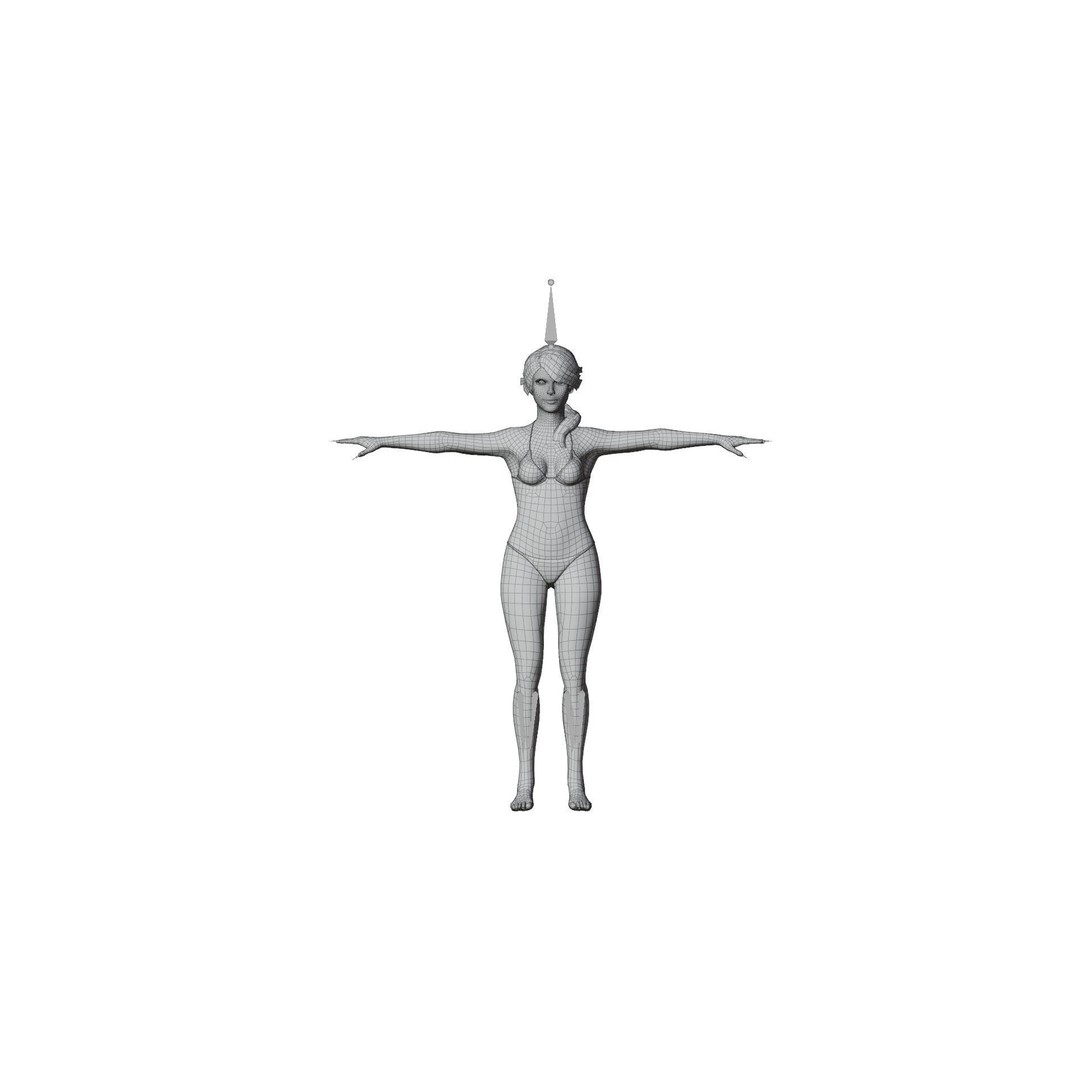 Sunny Siren 3D Model – Low Poly Beach Character, FBX, Rigged - View 9