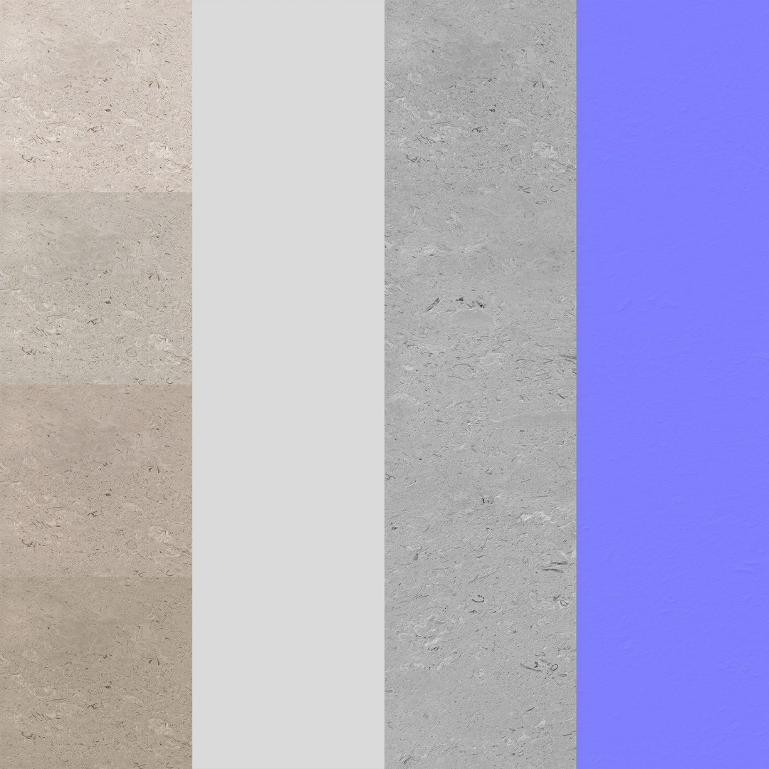 Brushed Limestone 3D Model – High-Quality PBR Texture, FBX, OBJ