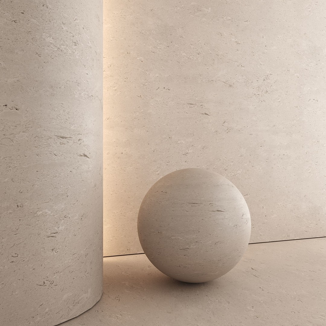 Brushed Limestone 3D Model – High-Quality PBR Texture, FBX, OBJ - View 6