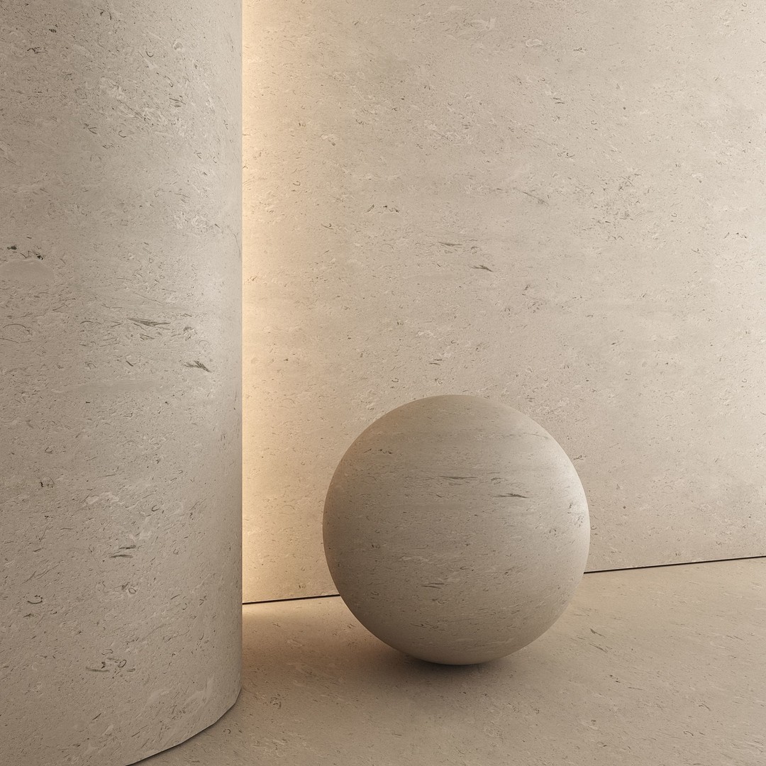 Brushed Limestone 3D Model – High-Quality PBR Texture, FBX, OBJ - View 7