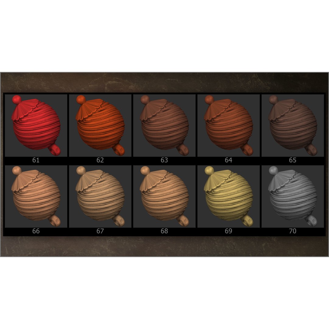 Matcaps Megapack 3D Model – 100 Clays for ZBrush Texturing - View 12