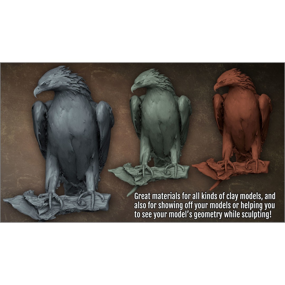 Matcaps Megapack 3D Model – 100 Clays for ZBrush Texturing - View 3