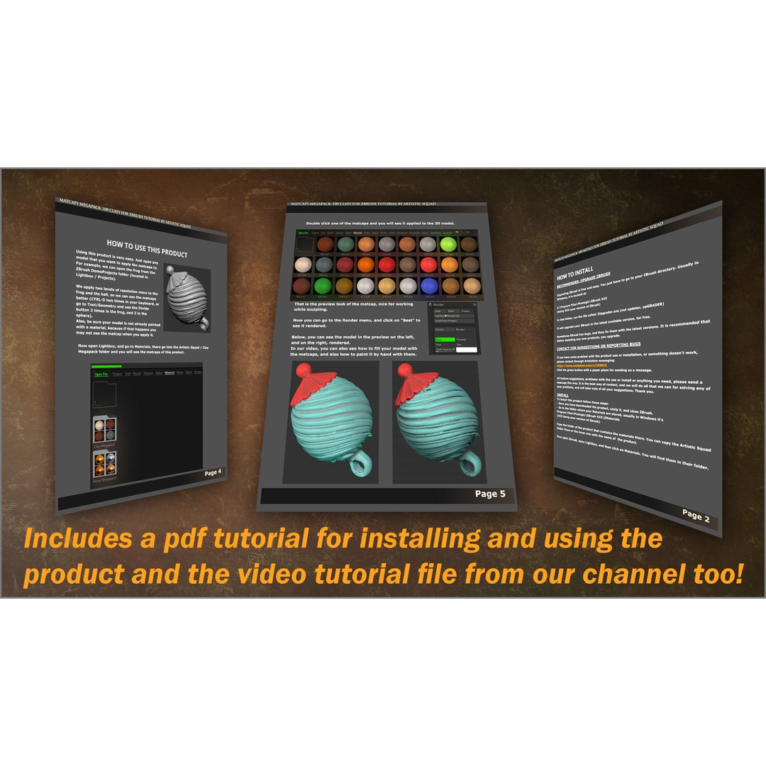 Matcaps Megapack 3D Model – 100 Clays for ZBrush Texturing - View 5