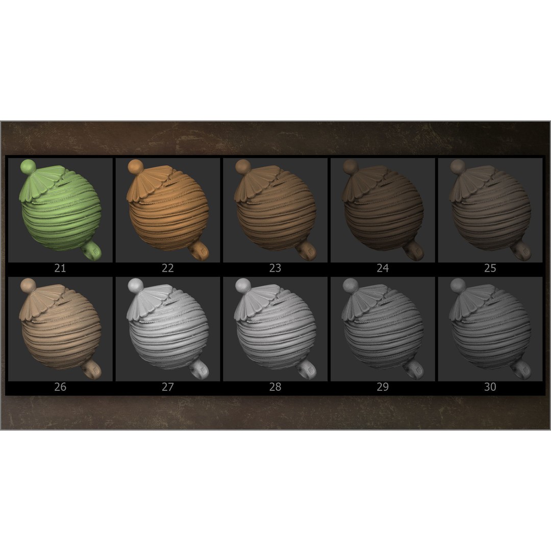 Matcaps Megapack 3D Model – 100 Clays for ZBrush Texturing - View 8