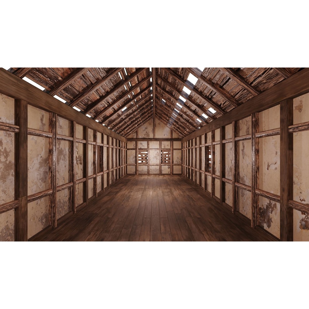 Old Medieval Building 3D Model – Low Poly Game Ready with PBR Textures - View 7