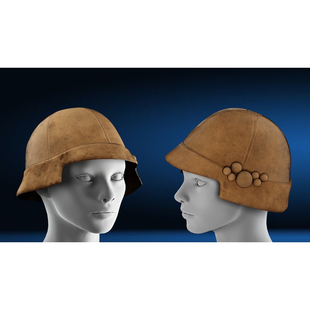 Hat 3D Model – Marvelous Designer PBR Textures, FBX & OBJ - View 10