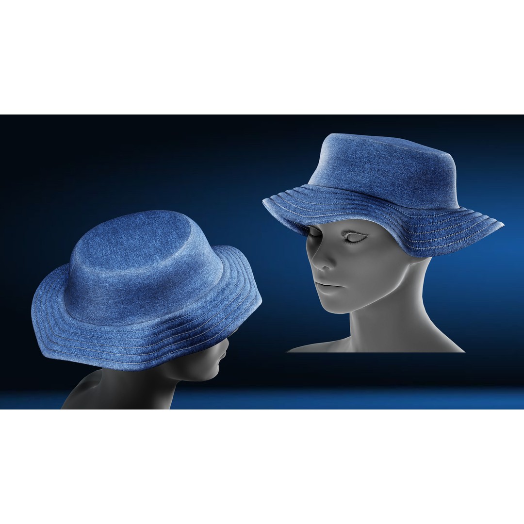 Hat 3D Model – Marvelous Designer PBR Textures, FBX & OBJ - View 13