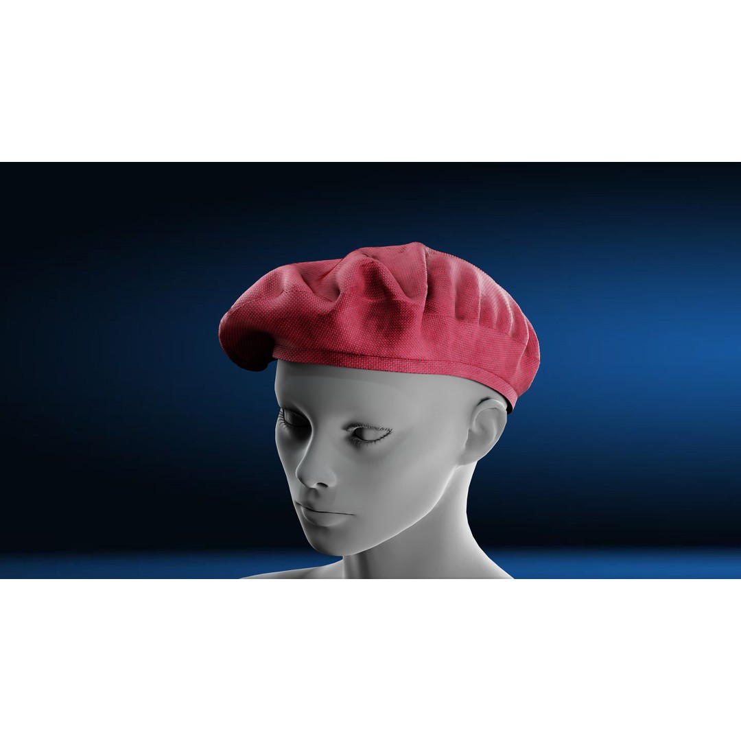Hat 3D Model – Marvelous Designer PBR Textures, FBX & OBJ - View 18
