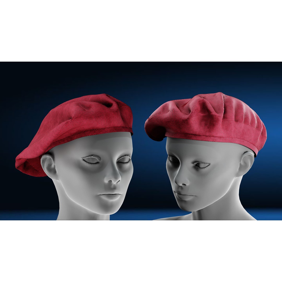 Hat 3D Model – Marvelous Designer PBR Textures, FBX & OBJ - View 4