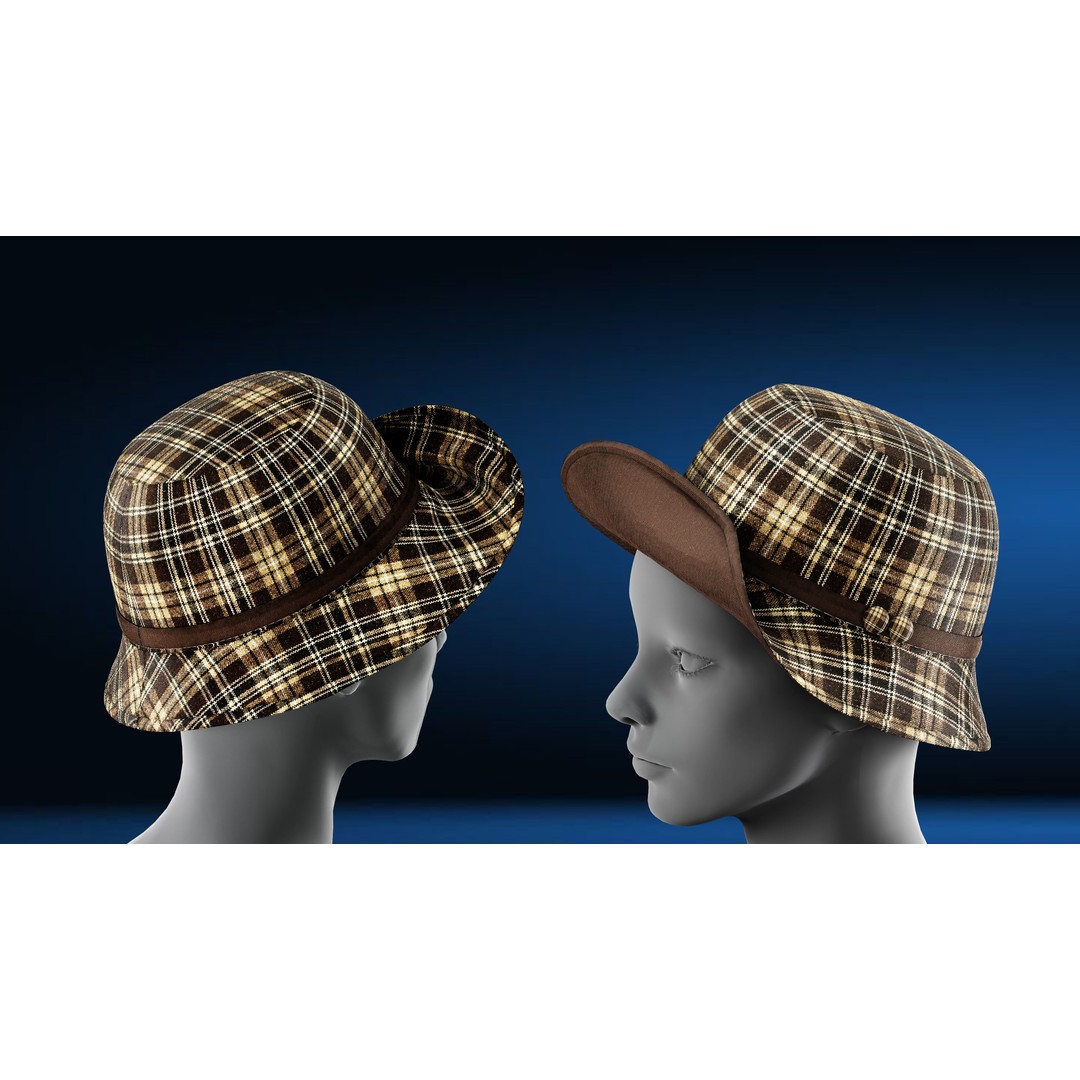 Hat 3D Model – Marvelous Designer PBR Textures, FBX & OBJ - View 6