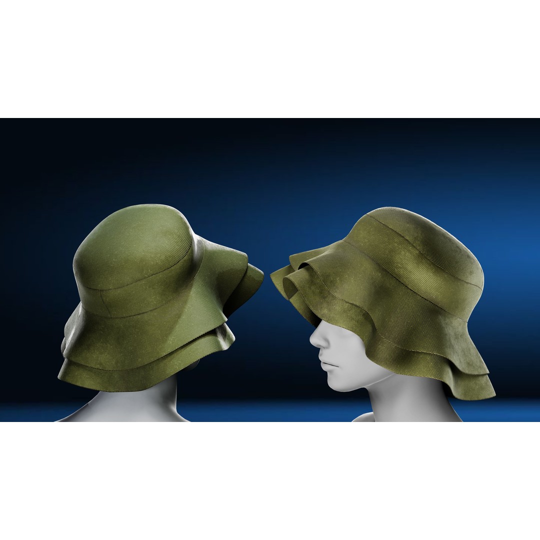 Hat 3D Model – Marvelous Designer PBR Textures, FBX & OBJ - View 8