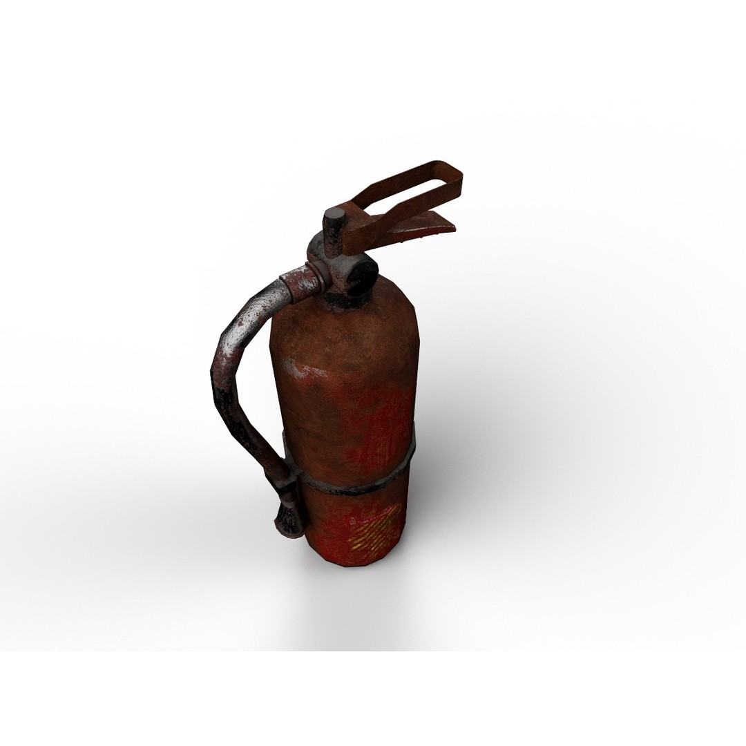 Rusted Fire Extinguisher 3D Model – Low Poly Game Asset, FBX, PBR Textures - View 10