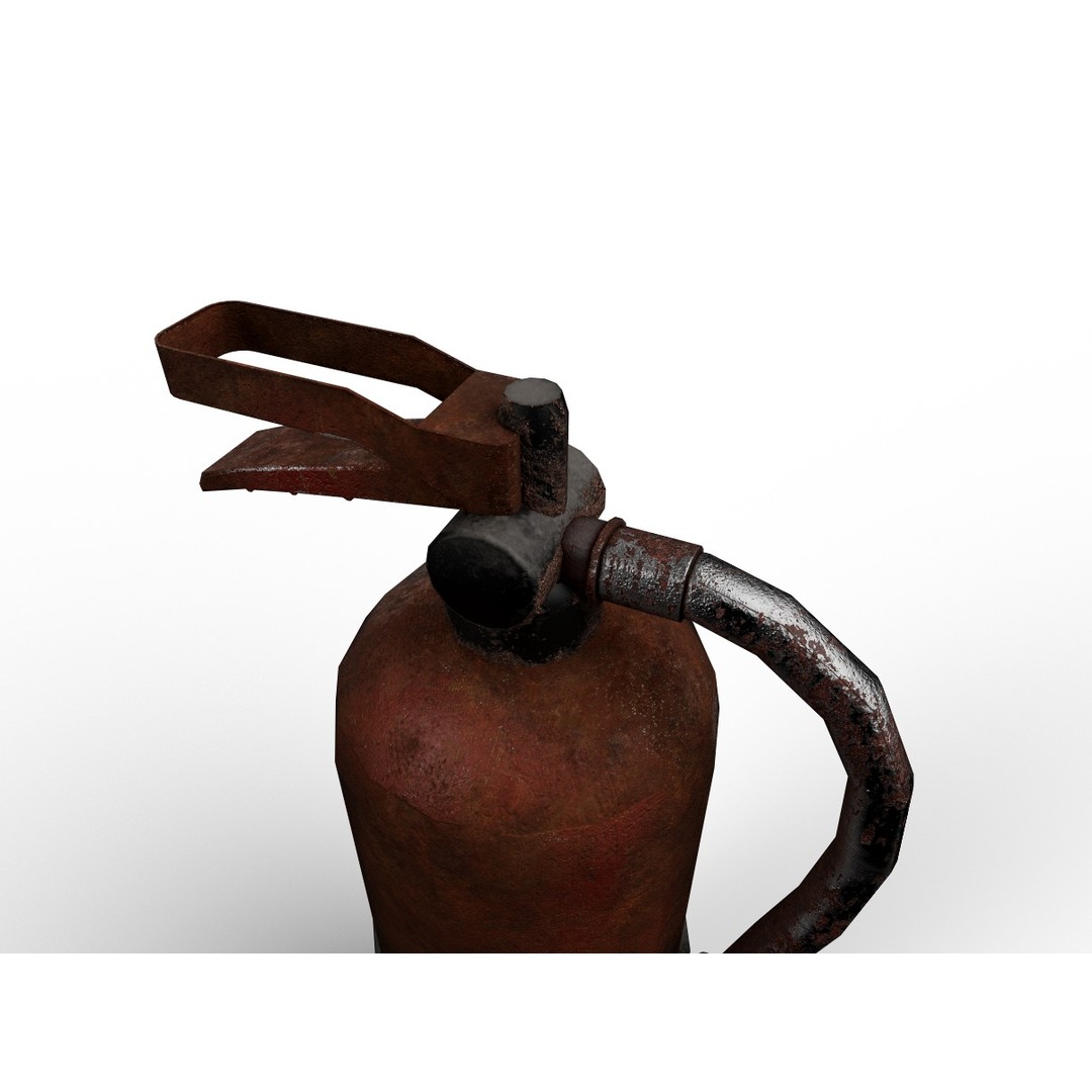 Rusted Fire Extinguisher 3D Model – Low Poly Game Asset, FBX, PBR Textures - View 11