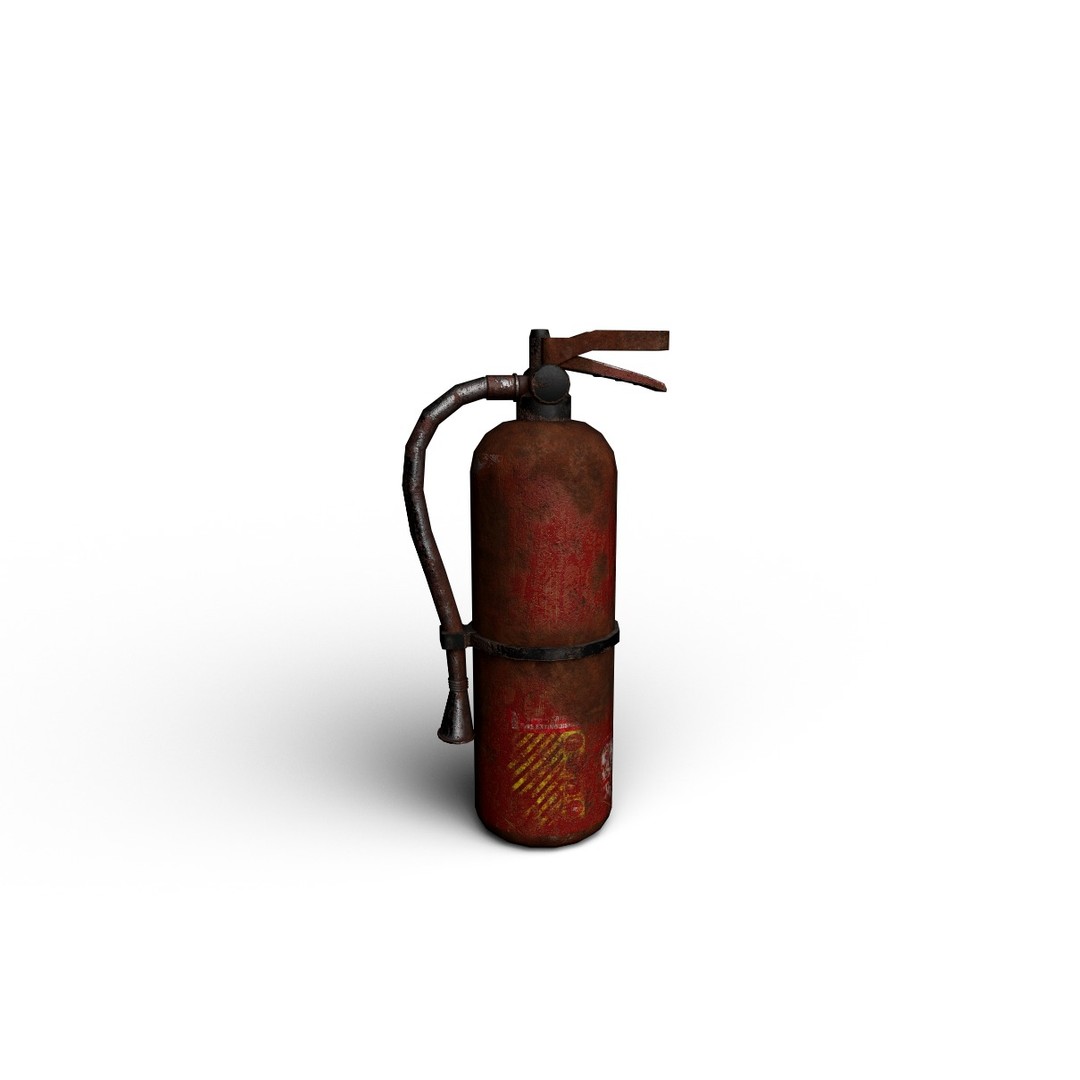 Rusted Fire Extinguisher 3D Model – Low Poly Game Asset, FBX, PBR Textures - View 12