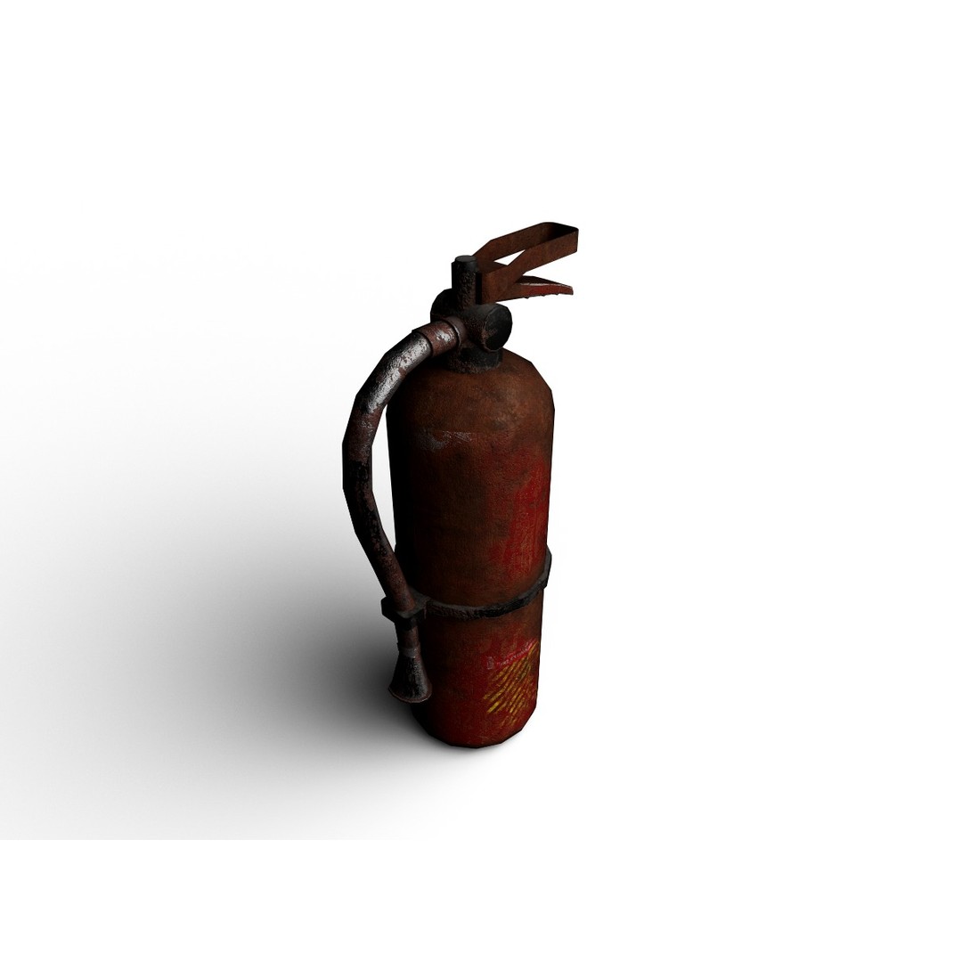 Rusted Fire Extinguisher 3D Model – Low Poly Game Asset, FBX, PBR Textures - View 13