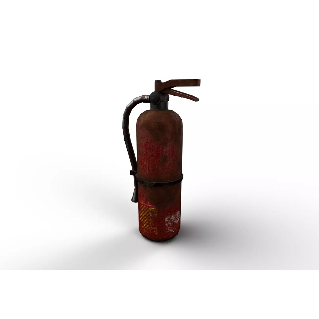 Rusted Fire Extinguisher 3D Model – Low Poly Game Asset, FBX, PBR Textures - View 2