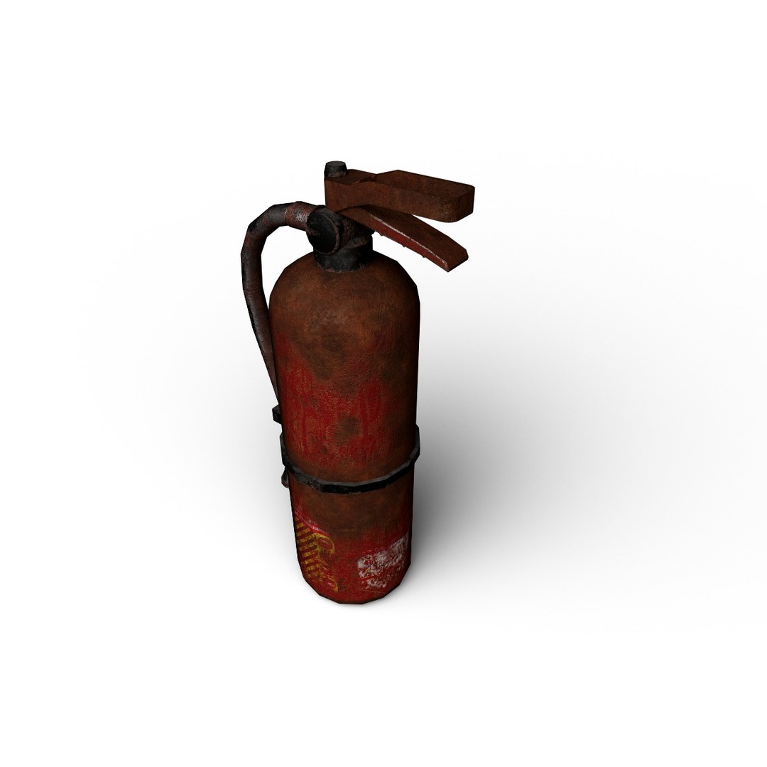 Rusted Fire Extinguisher 3D Model – Low Poly Game Asset, FBX, PBR Textures - View 5