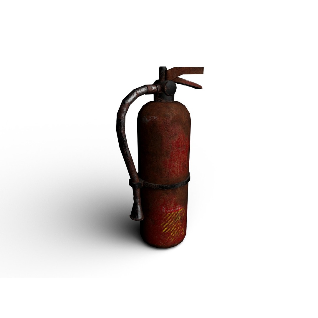 Rusted Fire Extinguisher 3D Model – Low Poly Game Asset, FBX, PBR Textures - View 6