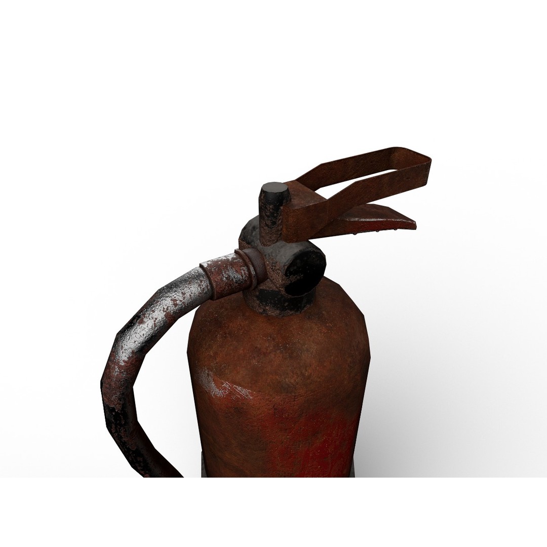 Rusted Fire Extinguisher 3D Model – Low Poly Game Asset, FBX, PBR Textures - View 7