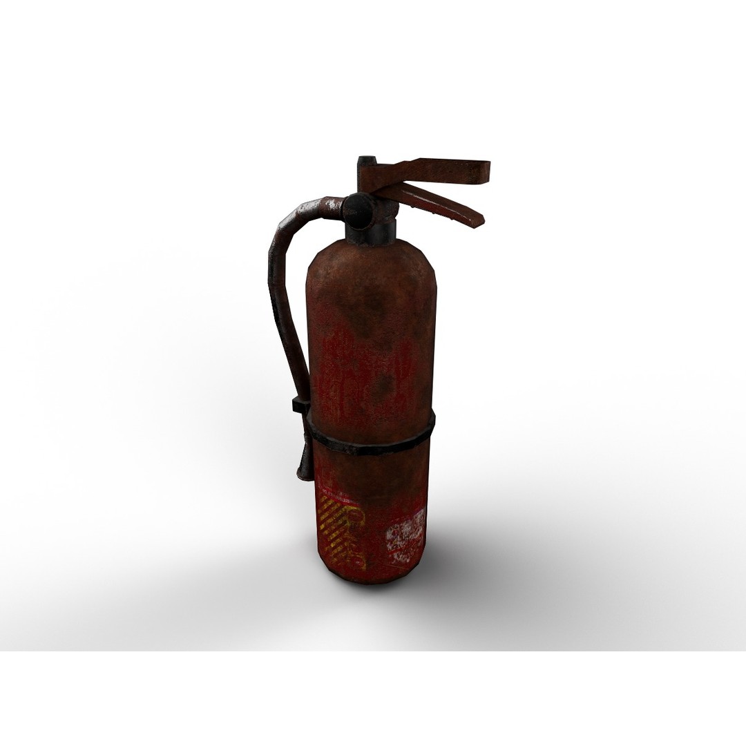 Rusted Fire Extinguisher 3D Model – Low Poly Game Asset, FBX, PBR Textures - View 8