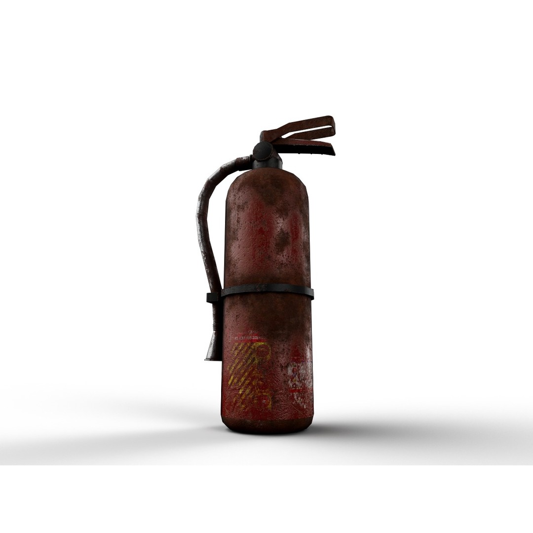 Rusted Fire Extinguisher 3D Model – Low Poly Game Asset, FBX, PBR Textures - View 9