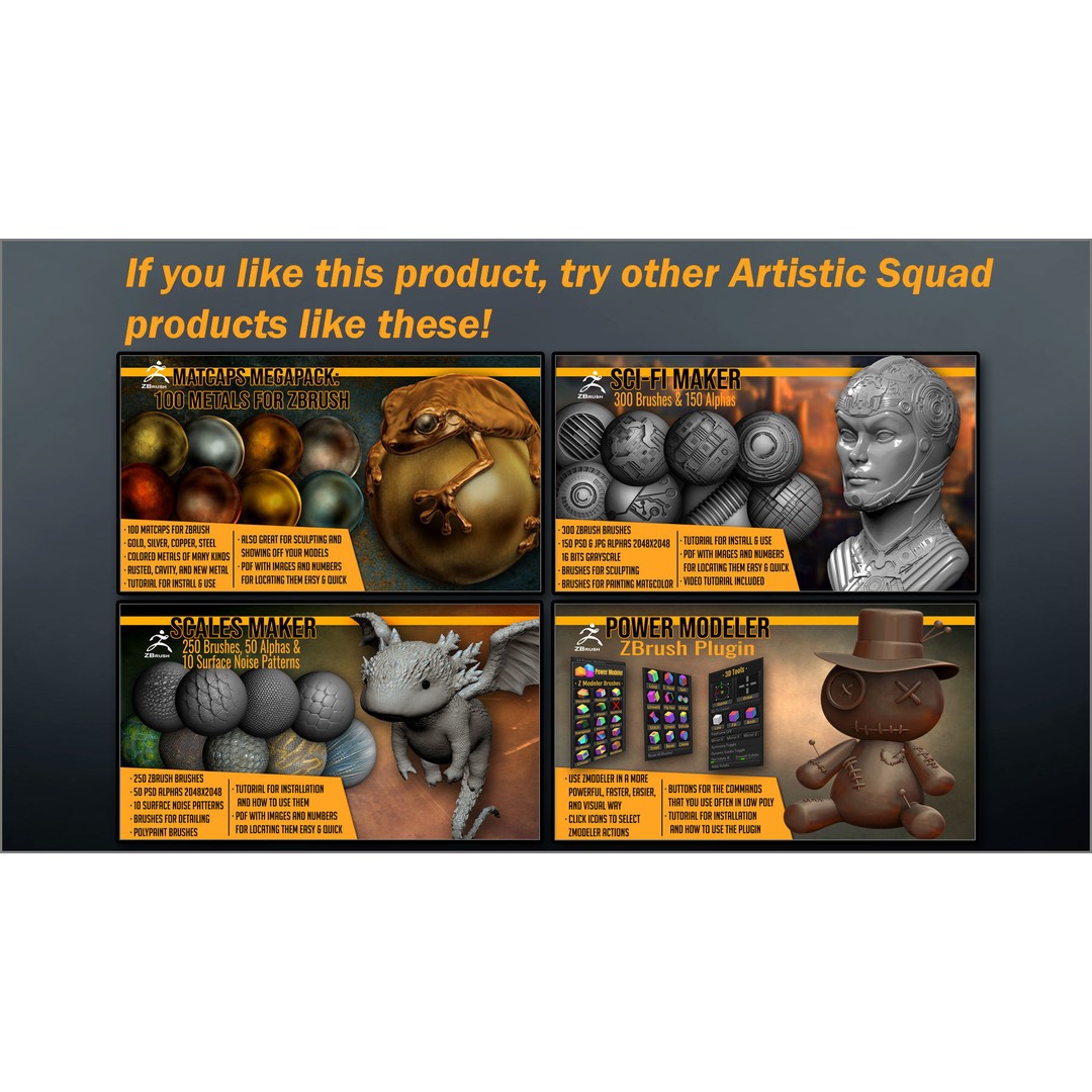 Metal Surface Maker 3D Model – ZBrush Brushes for Sculpting Details