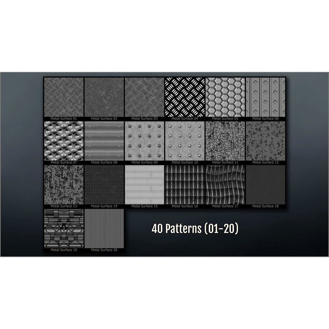 Metal Surface Maker 3D Model – ZBrush Brushes for Sculpting Details - View 14