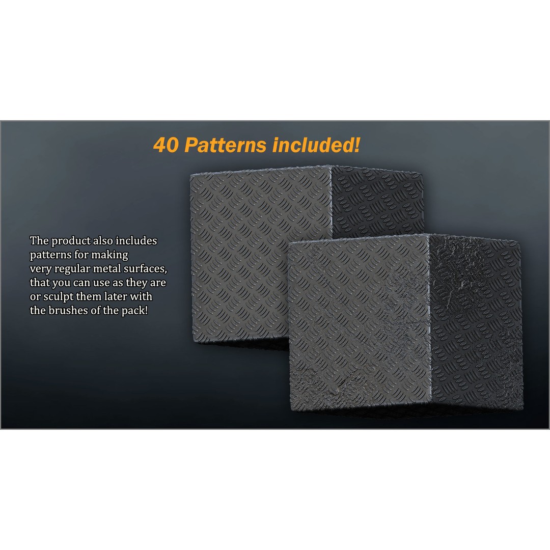 Metal Surface Maker 3D Model – ZBrush Brushes for Sculpting Details - View 4
