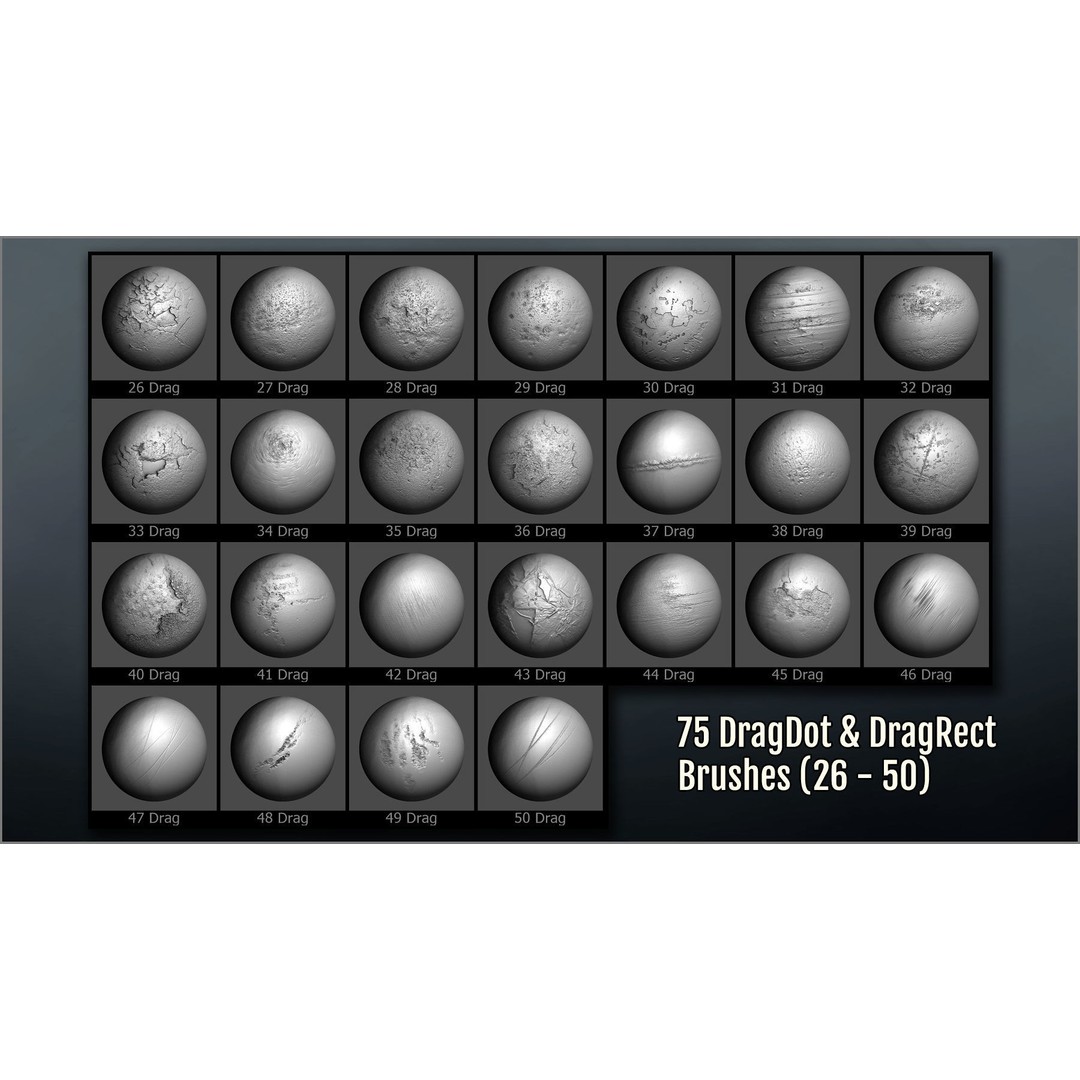 Metal Surface Maker 3D Model – ZBrush Brushes for Sculpting Details - View 6