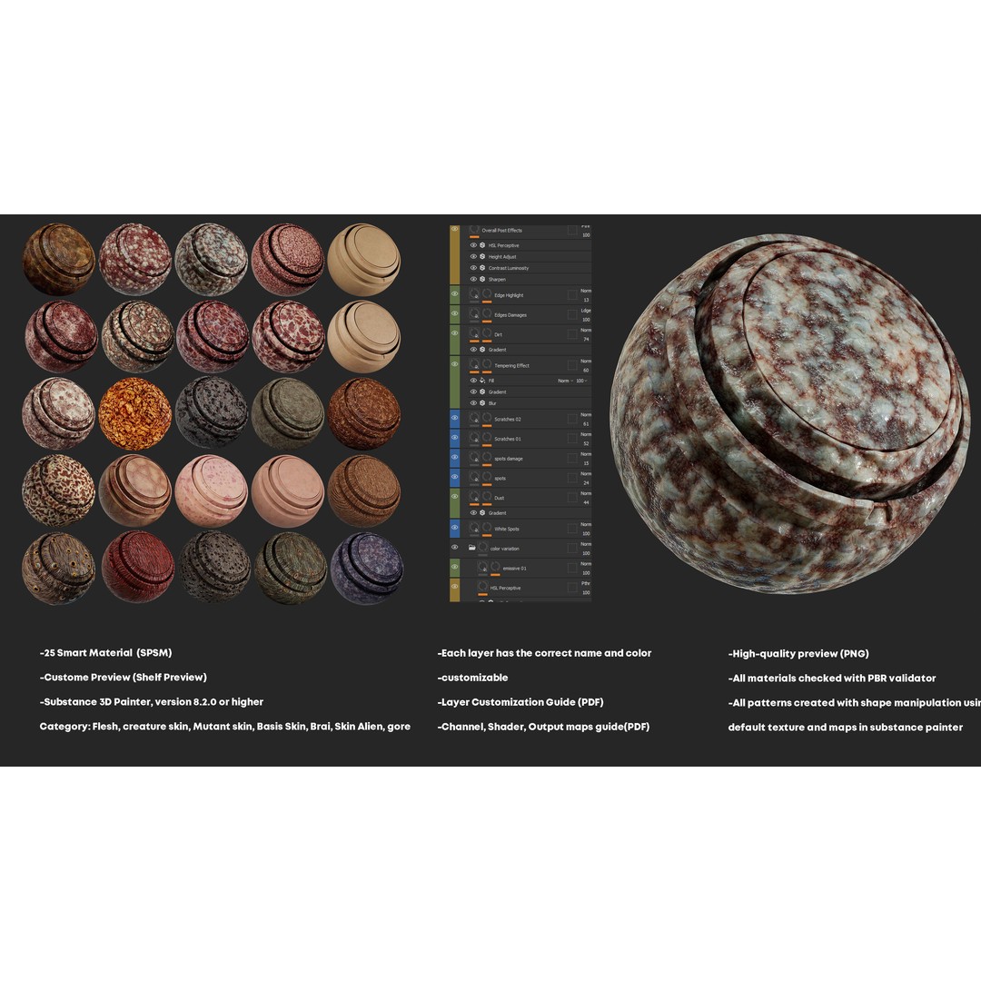 Base Skin Smart Material 3D Model – PBR Textures for Substance Painter - View 3