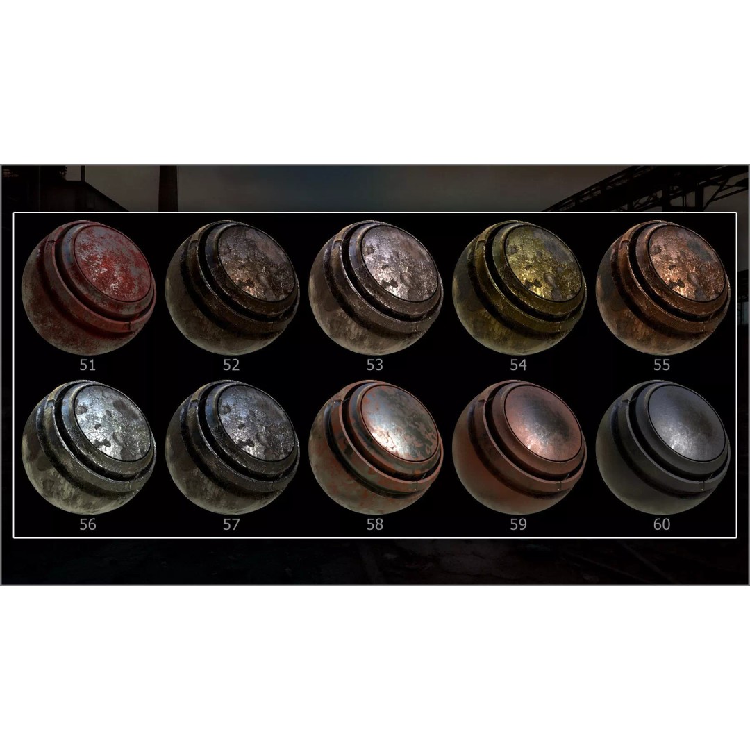Rusty and Damaged Metal 3D Model – 100 Smart Materials for Substance Painter - View 10