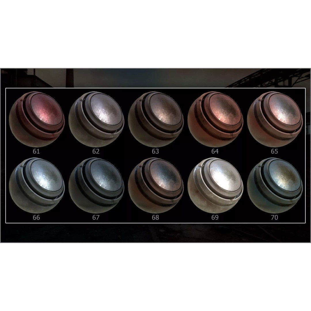 Rusty and Damaged Metal 3D Model – 100 Smart Materials for Substance Painter - View 11